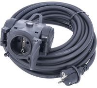 Tuyau en caoutchouc massif à 3 voies - Schwabe 60458 - Indice de protection IP44 - 230 V/16 A - Longueur du câble : 25 mètres