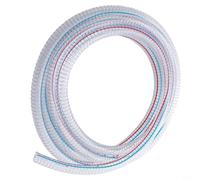 Tuyau en fil d'acier PU renforcé - Tuyau flexible transparent haute pression avec fil spiralé pour aspirateur, aspiration industrielle, aération industrielle, résistant aux températures de -4 °F à 150