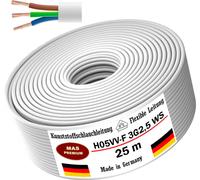 Tuyau en plastique de 25 mètres, type H05VV-F, 3G2,5, de couleur blanche. Câble flexible pour appareils