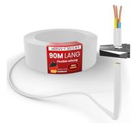 Tuyau en plastique de 90 mètres, type H05VV-F, 3G1,5, de couleur blanche. Câble flexible pour appareils