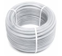 Tuyau en PVC tressé Wiltec, diamètre intérieur de 19 mm, épaisseur de paroi de 3,5 mm et longueur de 25 mètres, tuyau adapté au contact alimentaire, jusqu'à une pression maximale de 10 bars