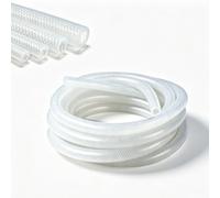 Tuyau en silicone tressé renforcé Ø 16mm 2m tuyau flexible transparent | Résistant à haute température, pour pompe irrigation circulation d’eau huile et air, anti-UV et étanche