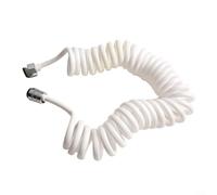 Tuyau flexible à ressort en polyuréthane pour douche - Design en spirale - Extensible - Anti-explosion - Pas d'affaissement - Installation facile à la main - 5 m - Gris et blanc - Utilisation de salle