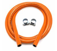 Tuyau flexible butane | Tuyau pour gaz propane butane | Comprend des pinces | Diamètre intérieur 9 mm | 1,5 mètres | Approuvé | Orange