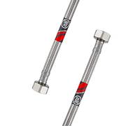 Tuyau flexible certifié DVGW 3/8" ÜM x 3/8" ÜM Tuyau de raccordement à l'eau Rallonge PEX Tuyau de robinet avec joints Vanne d'angle Tuyau Extension Robinet (longueur : 600 mm)