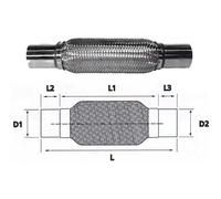 Tuyau flexible en acier inoxydable pour raccord d'échappement diamètre 48 <=> 44,5 mm