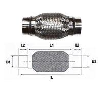 Tuyau flexible en acier inoxydable pour raccord d'échappement diamètre 48 <=> 48 mm