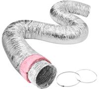 Tuyau flexible en aluminium - 7620mm de long Tuyau de ventilation Φ108mm Tuyau flexible en aluminium Conduit d'air R-6 - Valeur de résistance thermique 25mm d'épaisseur du tuyau - Tuyau en aluminium T