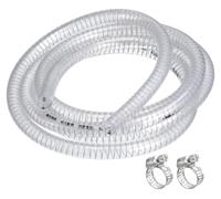 Tuyau flexible en PVC de 1/2 de pouce (12,7 mm), diamètre intérieur de 3 mètres, avec 2 colliers de serrage en acier inoxydable