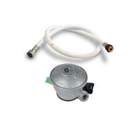 Pack tuyau gaz flexible 2 m + Détendeur Butane à clipser Quick-On Valve Diam 27mm Avec Sécurité stop gaz