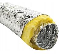 Tuyau Flexible Isolé pour Conduits de Ventilation Ø 100 mm x 5 m - Évacuation Isolant Thermique et Acoustique - Chauffage Refroidissement - Ventilation et Conditionnement d'air