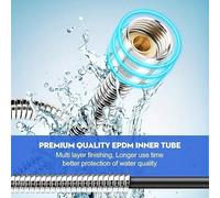 Tuyau flexible ondulé anti-explosion en acier inoxydable, tuyau d'alimentation en eau souple, connecteur universel pour toilette, chauffe-eau et robinet Tuyau ondulé (long),Tuyau de douche long,Tuyau