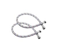 Tuyau Flexible Tressé 40cm pour Raccordements Sanitaire F1/2 M1/2 Gris