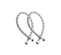 Tuyau Flexible Tressé 50cm pour Raccordements Sanitaire F1/2 F3/8 Gris