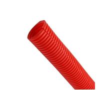 Tuyau gainé ondulé flexible， Conduit de câble ondulé en pp tailles multiples multicolores 5 mètres ignifuges(Red,AD 18.5 x ID 14.3mm)