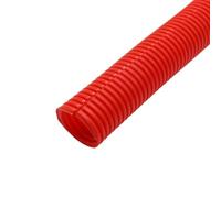 Tuyau gainé ondulé flexible， Tuyau ouvert de tube conduit ondulé en PP multicolore 11,6-34,5 mm 1 mètre(Red,AD 25 x ID 20mm)