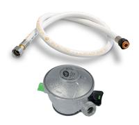 Tuyau Gaz Souple 2 mètres + Détendeur Propane Quick-On Valve 27mm Pack Flexible Gaz Pour Barbecue, Plancha Chauffage KEMPER