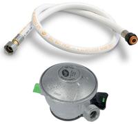 Tuyau Gaz Souple 2 mètres + Détendeur Propane Quick-On Valve 27mm Pack Flexible Gaz Pour Barbecue, Plancha Chauffage KEMPER