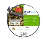 Cellfast Tuyau d'arrosage Drip 1/2 pouce 7,5 m – Économisez jusqu'à 70% d'eau, Résistant aux UV, Gris