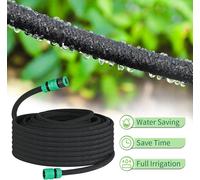 Tuyau goutte-à-goutte - 100 m - Ø 12,7 mm - Caoutchouc - Économiseur d'eau - Souple et flexible - Noir