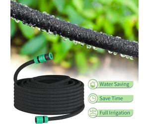 Tuyau goutte-à-goutte - 100 m - Ø 12,7 mm - Caoutchouc - Économiseur d'eau - Souple et flexible - Noir