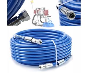 Tuyau Haute Pression 1/4"" 20 m - TPU Bleu | 228 Bar | Raccords Pivotants | Résistant à l’Abrasion | Pour Peinture Airless