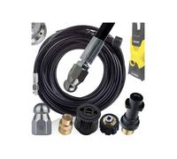 Tuyau Haute Pression de Nettoyage Canalisation 20m - Buse 3+1, Pression 180 bar | Adaptateurs M22, Bayonet, Click