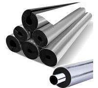 Tuyau Isolation en Papier D'aluminium Anti-Gel et Calorifuge, Tube en Mousse pour Tuyaux Extérieurs, Conduites D'eau Chaude Et Froide, Manchon Isolation en Semi-fendue (ID)27mm x (T)30mm x (L)0.95m