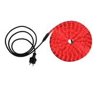 Tuyau lumineux LED rouge Extérieur Jardin Tuyau lumineux Eclairage de terrasse, plastique transparent, 1,5m de câble, 144x LED 0,06W, L 600 cm