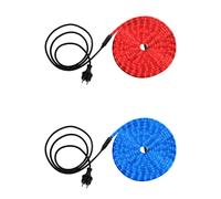 Tuyau lumineux LED rouge Extérieur Jardin Tuyau lumineux Eclairage de terrasse, plastique transparent, 1,5m de câble, 144x LED 0,06W, L 600 cm