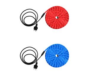 Tuyau lumineux LED rouge Extérieur Jardin Tuyau lumineux Eclairage de terrasse, plastique transparent, 1,5m de câble, 144x LED 0,06W, L 600 cm