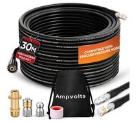 Tuyau Nettoyage Canalisation 30m 400 Bar, Déboucheur Haute Pression avec Adaptateur Laiton, Compatible K2-K7 Kärcher