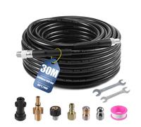 Tuyau Nettoyeur Haute Pression 30M 5800 PSI - Flexible Renforcé avec Raccords Universels, Compatible Nettoyeurs Haute Pression