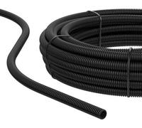 Tuyau ondulé de 2 à 50 m / fente pour gaine vide / tuyau ondulé résistant aux UV / gaine de protection pour câbles / gaine pour câbles noire – diamètre intérieur 26 mm, longueur 2 m