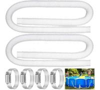 tuyau piscine 32mm 2Pcs 32mm Tuyau pour Piscine Hors Sol,tuyau de pompe filtre à sable piscine avec 4 colliers de serrage e Heerico