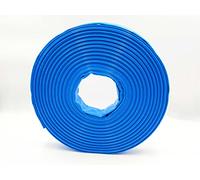 Tuyau plat en PVC - Tuyau de chantier - Tuyau industriel - Sécurité 3:1 - Bleu - Diamètre intérieur : 25 mm | Longueur : 50 m