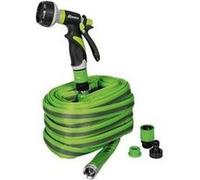 Ribimex - Tuyau plat Flatex 15 m - Avec raccords et pistolets - Flexible et pratique