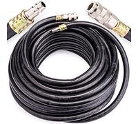 Tuyau pneumatique d'air comprimé 20 bar 10 x 17 mm raccord 3/8" 20 mètres | Flexible en caoutchouc résistant à l'huile, non spiralé et facilement enroulable, pour compresseur et outils d'atelier.