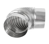 Tuyau Poele 100mm en Acier Inoxydable pour Évacuation Cheminée | Coude Conduit Poele Bois, Échappement de Cheminée, Surface Lisse sans Bavure, Argenté