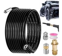 Tuyau pour nettoyeur haute pression - Tuyau d'extension - 15 mètres - 5800 PSI - Raccord M22 - Buse fixe - Buse rotative