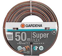 Tuyau PremiumFLEX 13mm (1/2 pouce) GARDENA, set de 50m, pression d'éclatement 35 bar ; contient le tuyau Premium FLEX 13mm (1/2 pouce), 50m et le dévidoir CleverRoll M, capacité jusqu'à 60m
