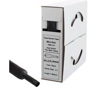 Tuyau thermorétractable de 5 mètres avec adhésif, de 19 mm à 6 mm, de couleur noire, avec un ratio de rétrécissement de 3:1