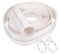 Tuyau tressé de 32 mm, longueur 10 mètres, plat, avec 2 colliers de serrage en acier inoxydable, pour usage en jardin, agriculture et industrie