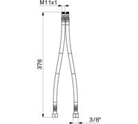 Tuyaux flexibles Delabie PEX M11x1 L.370, 2 pièces