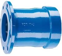 Tuyaux tyroliens TRM-VRS-EU, bleu, DN 100, manchon long, bride courbée, PN 10/16, 1 pièce.
