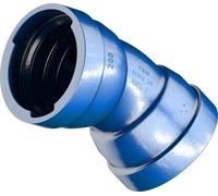 Tuyaux tyroliens TRM-VRS-MMK, bleus, 45°, DN 80, avec manchon long, 1 pièce.