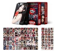 TuYines BABYMONSTER Cartes photo, 60 pièces babymonster Cartes photo 32 pièces autocollants, BM PSYCHO Nouvelles cartes d'album, Cartes photo Baby-Monster, Indispensable pour les fans (Rouge)