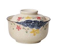 TuYines Bol à ramen en céramique avec couvercle,Bol Japonais,Bol Ramen en Porcelaine,Bol de Nouilles Instantanées,Bols à Soupe,Vaisselle Japonaise,pour pho, céréales, soupe (Style B)