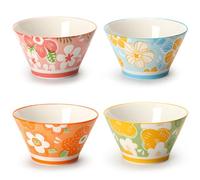 TuYines Lot de 4 petits bols à céréales en céramique de 12 cm pour crème glacée, riz, soupe, dessert, micro-ondes et lave-vaisselle