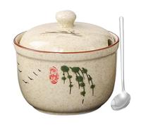 TuYines Sucrier en céramique, 400 ml, avec couvercle et cuillère, boîte à épices en céramique, pour sucre, sel, fromage, épices